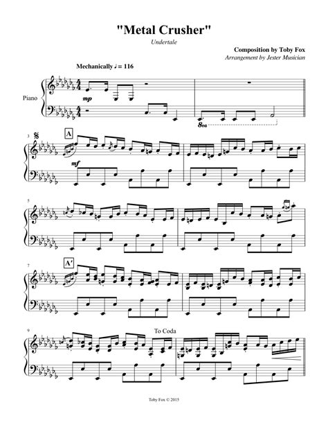 metal crusher sheet music|mettaton music.